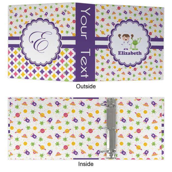 Girls Space Themed 3 Ring Binders - Full Wrap - 3" - APPROVAL