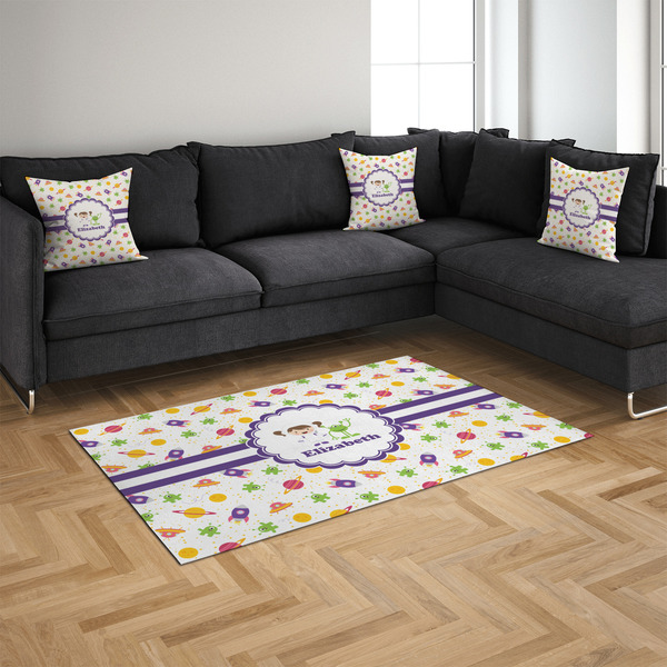 Girls Space Themed 4'x6' Indoor Area Rugs - IN CONTEXT