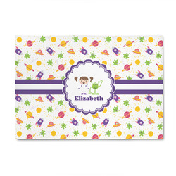 Girls Space Themed 4' x 6' Indoor Area Rug (Personalized)