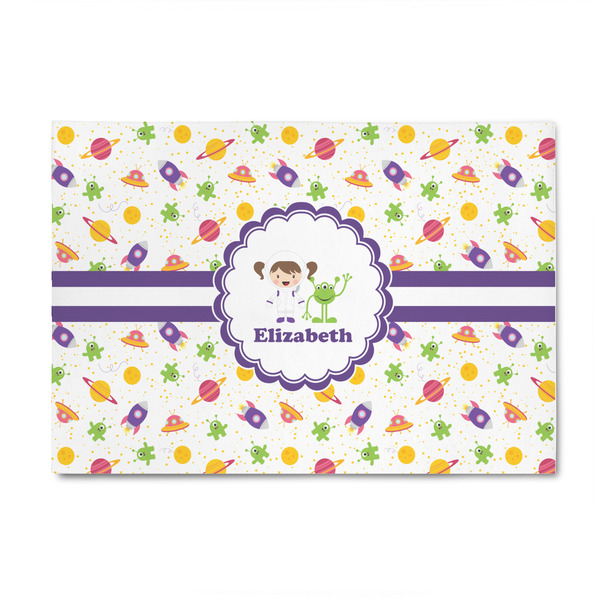 Custom Girls Space Themed 4' x 6' Indoor Area Rug (Personalized)