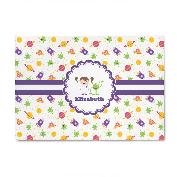 Custom Girls Space Themed 4' x 6' Patio Rug (Personalized)