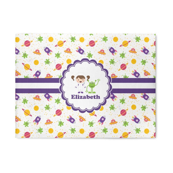 Custom Girls Space Themed 5' x 7' Patio Rug (Personalized)