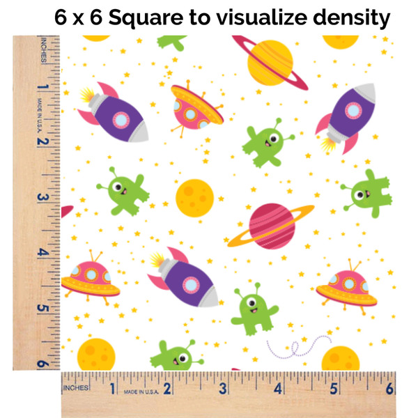 Girls Space Themed 6x6 Swatch of Fabric