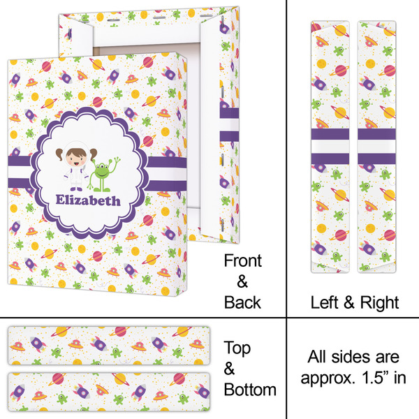 Girls Space Themed 8x10 - Canvas Print - Approval