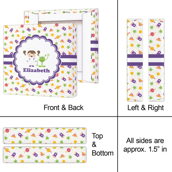 Girls Space Themed 8x8 - Canvas Print - Approval