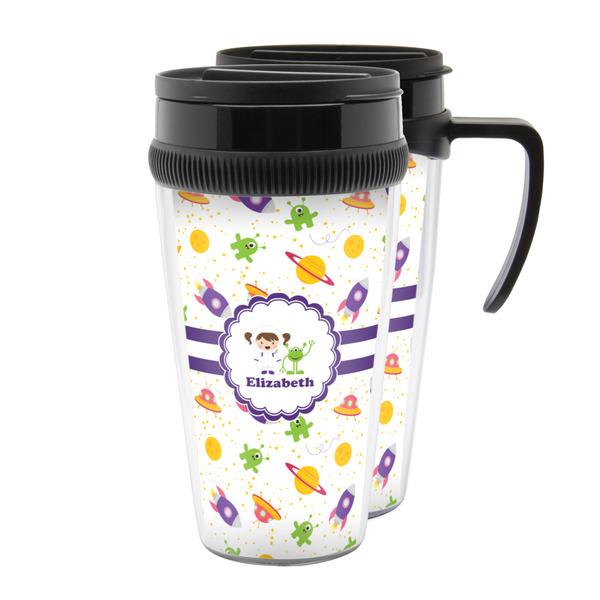 Custom Girls Space Themed Acrylic Travel Mug (Personalized)