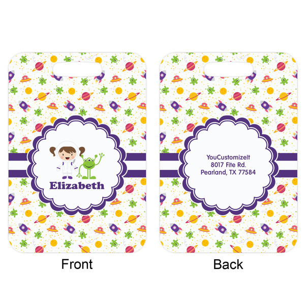 Girls Space Themed Aluminum Luggage Tag (Front + Back)