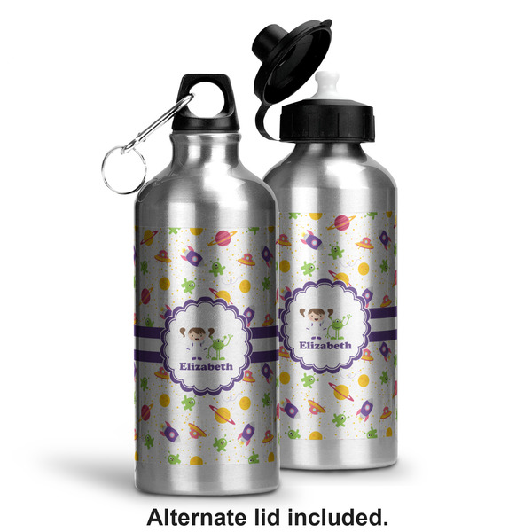 Girls Space Themed Aluminum Water Bottle - Alternate lid options