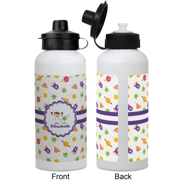 Girls Space Themed Aluminum Water Bottle - White APPROVAL