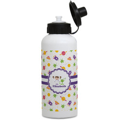 Girls Space Themed Water Bottles - Aluminum - 20 oz - White (Personalized)