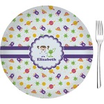 Girls Space Themed 8" Glass Appetizer / Dessert Plates - Single or Set (Personalized)