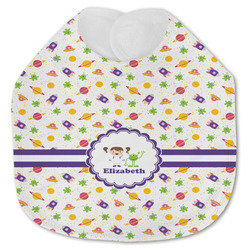 Girls Space Themed Jersey Knit Baby Bib w/ Name or Text
