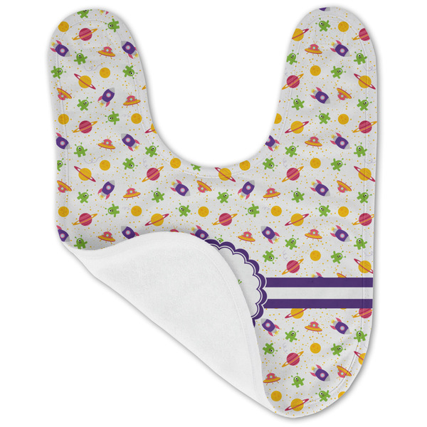 Girls Space Themed Baby Bib - AFT folded
