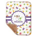 Girls Space Themed Sherpa Baby Blanket - 30" x 40" w/ Name or Text