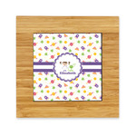 Girls Space Themed Bamboo Trivet with Ceramic Tile Insert (Personalized)