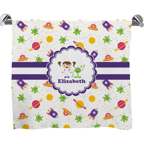 Custom Girls Space Themed Bath Towel (Personalized)