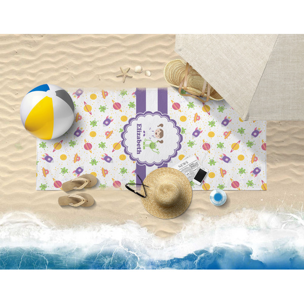 Girls Space Themed Beach Towel Lifestyle