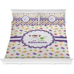 Girls Space Themed Comforter Set - King (Personalized)