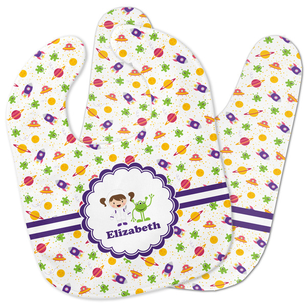 Custom Girls Space Themed Baby Bib w/ Name or Text