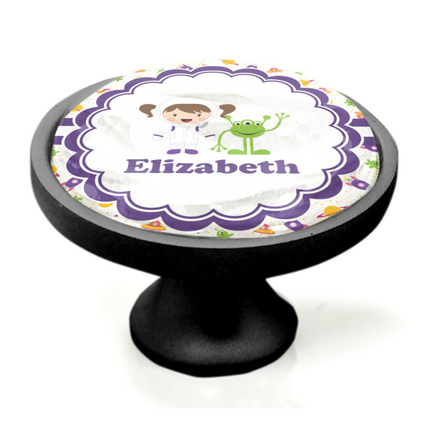 Girls Space Themed Black Custom Cabinet Knob (Side)