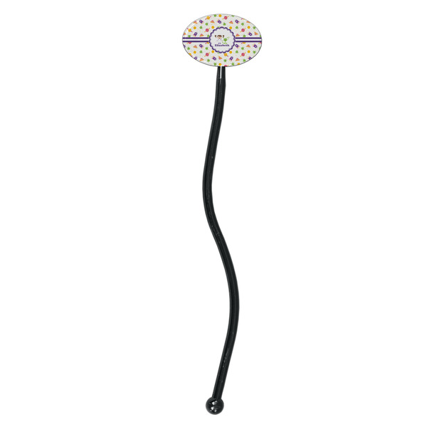 Girls Space Themed Black Plastic 7" Stir Stick - Oval - Single Stick