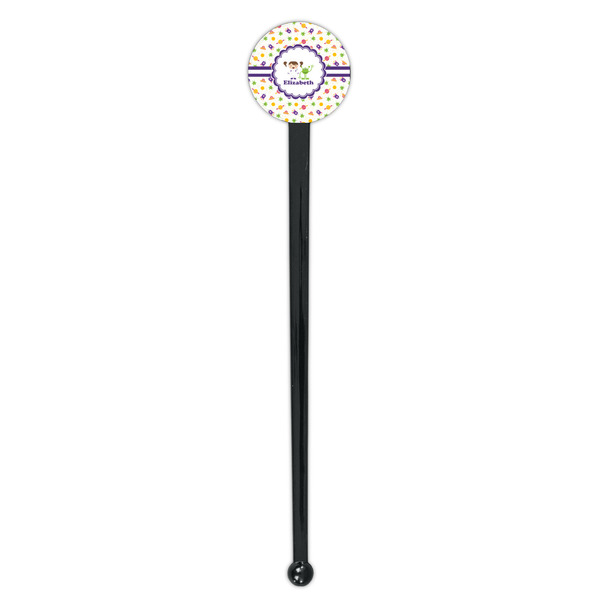 Girls Space Themed Black Plastic 7" Stir Stick - Round - Single Stick
