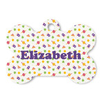 Girls Space Themed Bone Shaped Dog ID Tag (Personalized)