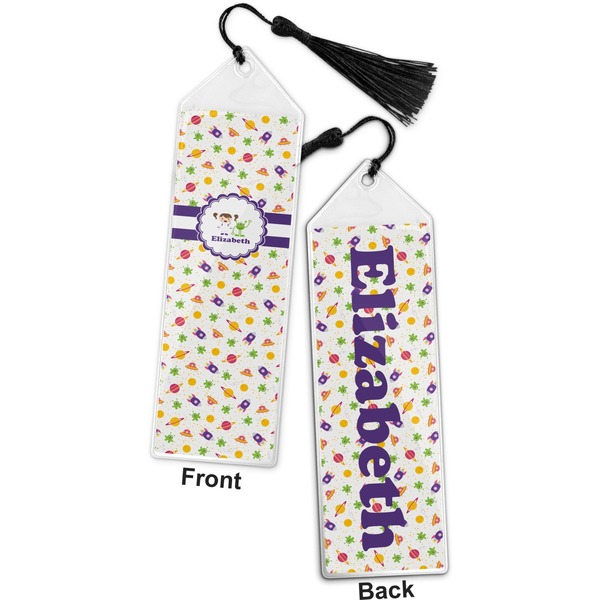 Girls Space Themed Bookmark with tassel - Front and Back