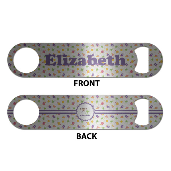 Girls Space Themed Bottle Opener - Front & Back