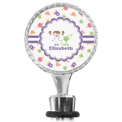 Girls Space Themed Wine Bottle Stopper (Personalized)