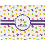 Girls Space Themed Woven Fabric Placemat - Twill w/ Name or Text
