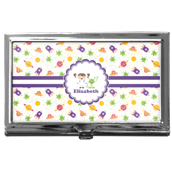 Custom Girls Space Themed Business Card Case
