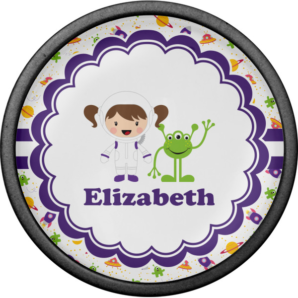 Girls Space Themed Cabinet Knob - Black - Front