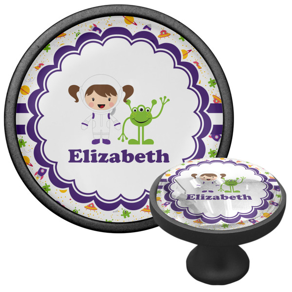 Girls Space Themed Cabinet Knob - Black - Multi Angle