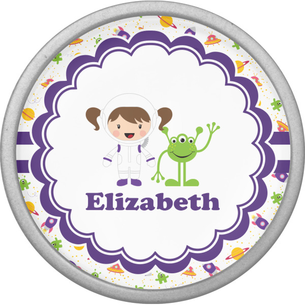 Girls Space Themed Cabinet Knob - Nickel - Front