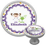 Girls Space Themed Cabinet Knob (Silver) (Personalized)