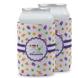 Girls Space Themed Can Cooler (12 oz) w/ Name or Text