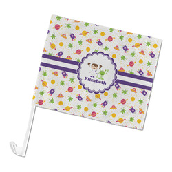 Girls Space Themed Car Flag - Large (Personalized)