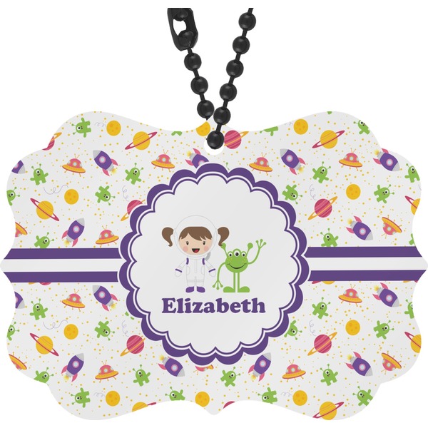 Custom Girls Space Themed Rear View Mirror Decor (Personalized)