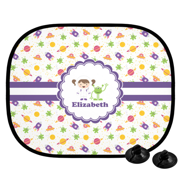 Custom Girls Space Themed Car Side Window Sun Shade (Personalized)