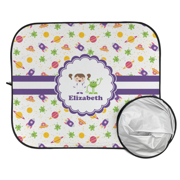 Girls Space Themed Car Sun Shades - FOLDED & UNFOLDED