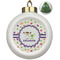 Girls Space Themed Ceramic Christmas Ornament - Xmas Tree (Front View)