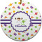 Girls Space Themed Ceramic Flat Ornament - Circle (Front)
