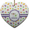 Girls Space Themed Ceramic Flat Ornament - Heart (Front)