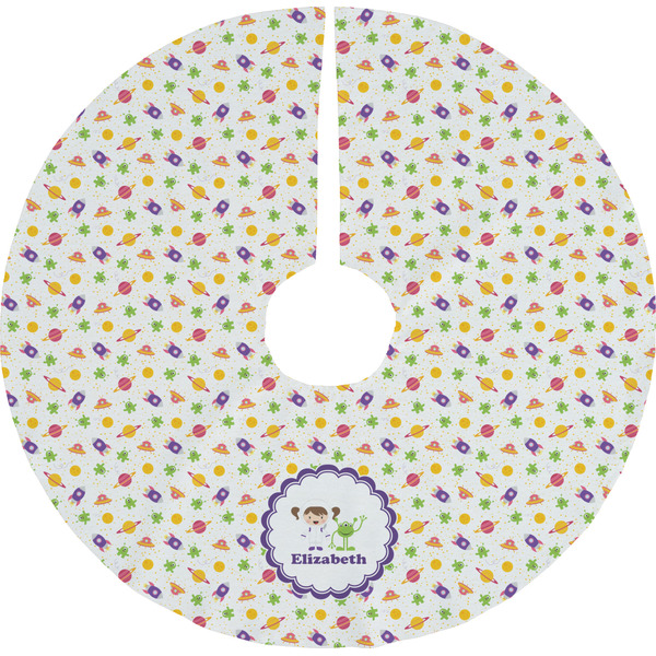 Custom Girls Space Themed Tree Skirt (Personalized)