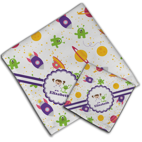Girls Space Themed Cloth Napkins - Personalized Lunch & Dinner (PARENT MAIN)