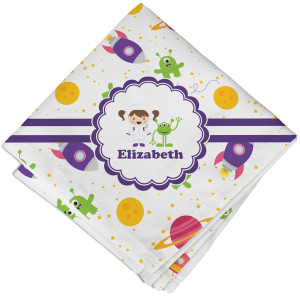 Custom Girls Space Themed Cloth Napkin w/ Name or Text