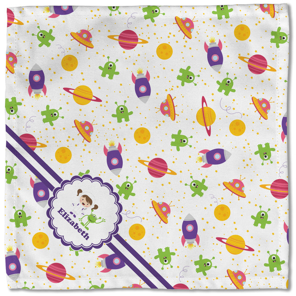 Girls Space Themed Cloth Napkins - Personalized Lunch (Single Full Open)