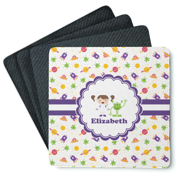 Girls Space Themed Coaster Rubber Back - Main