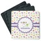 Girls Space Themed Square Rubber Backed Coasters - Set of 4 (Personalized)